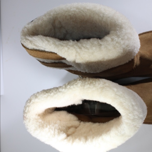 UGG Big Girls Sheepskin Shearling Top Slip On Beckham in Chestnut Girls Size 3 - Picture 13 of 15